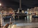 Trafalgar Square after Newcastle United fans had left.