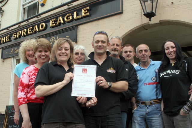 The Spread Eagle landlord & landlady Tom &Jenni Symons  raised money for the British Heart Foundation in 2007