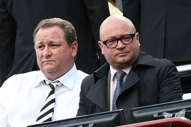 Newcastle United owner Mike Ashley, left, and managing director Lee Charnley.