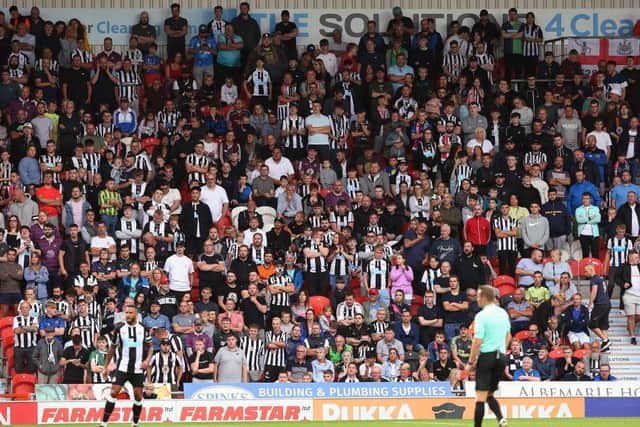 Newcastle United fans pack out the away end at the Keepmpat Stadium. (Photo by Charlotte Tattersall/Getty Images)