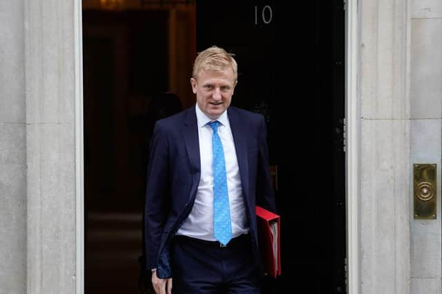 Britain's Culture Secretary Oliver Dowden leaves from 10 Downing Street in central London on October 7, 2020,. - Britain has suffered the worst death toll in Europe from the novel coronavirus COVID-19 outbreak, with more than 42,000 confirmed deaths.