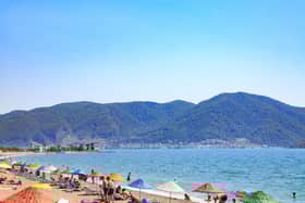 Calis beach near the centre of Fethiye city in Mugla, Turkey.