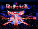 A BBC handout CGI of a representation of the staging for the forthcoming Coronation Concert which will be broadcast live from the grounds of Windsor Castle on BBC One, BBC iPlayer, BBC Radio 2 and BBC Sounds on Sunday May 7 from 8pm.
