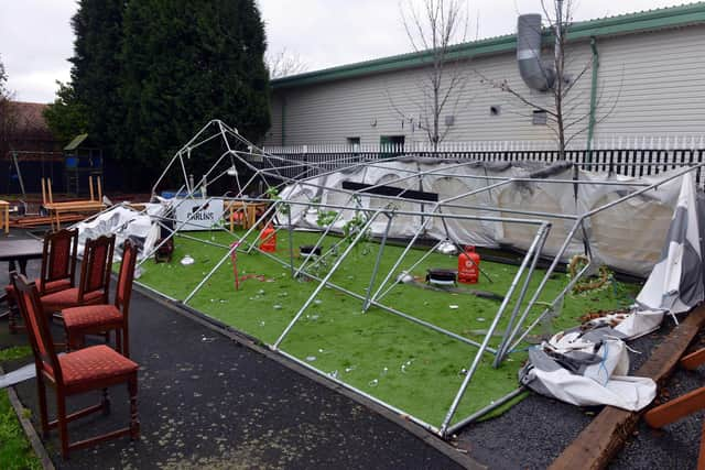 Storm Arwen wreaked havoc at Dougie's Tavern. Picture by Stu Norton