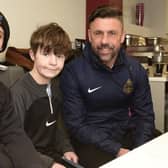 Finn was greeted by Kevin Phillips and Jordan Hunter on his return to South Shields