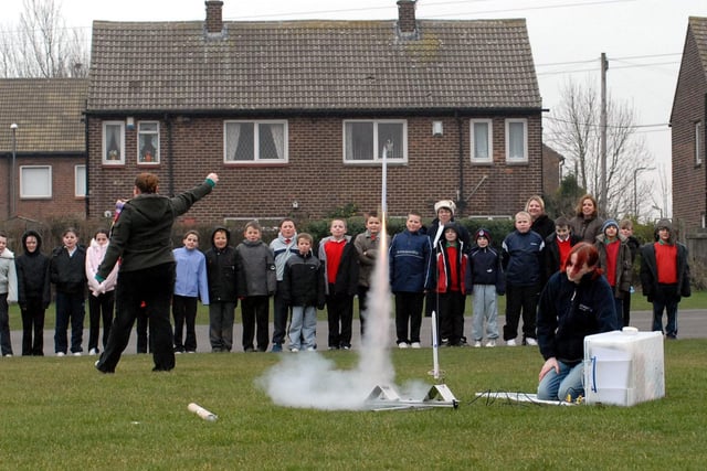 Rocket launching for these Year 5 pupils at Hedworthfield Primary in 2006.