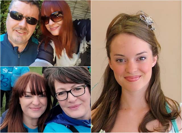 Rachel Shaw with her mum Sue and dad Peter.