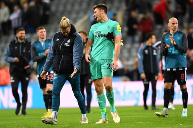 Nick Pope and Loris Karius (Photo by Stu Forster/Getty Images)