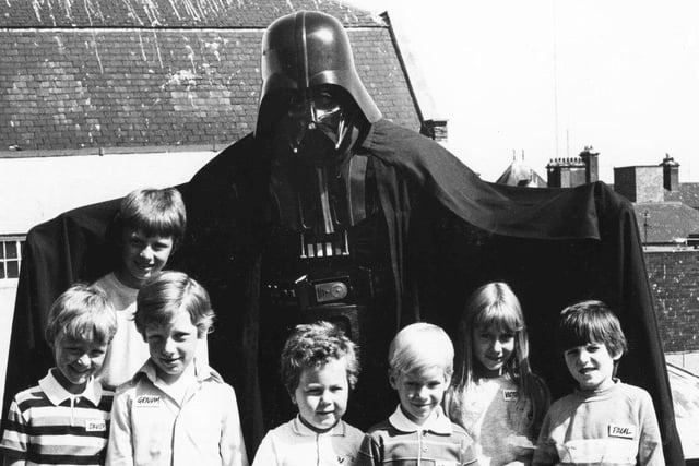 Darth Vader popped into T and G Allan's shop in King Street and was photographed with David Wardle, Lee Foster, Graham Hunter, Ben Alexander, Stewart Cross, Victoria Watson and Paul Kolster.