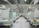 Inside the North East's Nightingale hospital as it was first prepared ready for patients. Image by Getty.