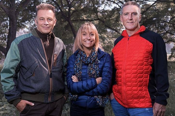Chris Packham, Michaela Strachan and Iolo Williams are the presenters of BBC's Winterwatch, which came live from an RSPB reserve in Dorset this week (Picture: BBC Studios/Jo Charlesworth)