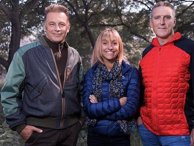 Chris Packham, Michaela Strachan and Iolo Williams are the presenters of BBC's Winterwatch, which came live from an RSPB reserve in Dorset this week (Picture: BBC Studios/Jo Charlesworth)