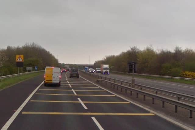 The crash has happened close to the junction of the A194(M) at White Mare Pool. Image copyright Google Maps.