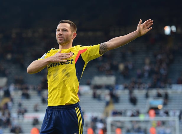 Phil Bardsley of Sunderland celebrates after the Barclays Premier League match between Newcastle United and Sunderland at St James' Park on February 1, 2014 in Newcastle upon Tyne, England.  (Photo by Michael Regan/Getty Images)
