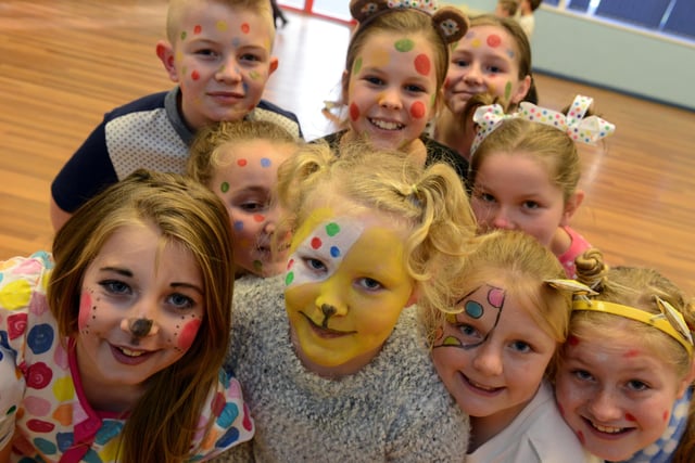 Look at the happy faces on these pupils during a 2015 Children in Need event at Marsden Primary School.