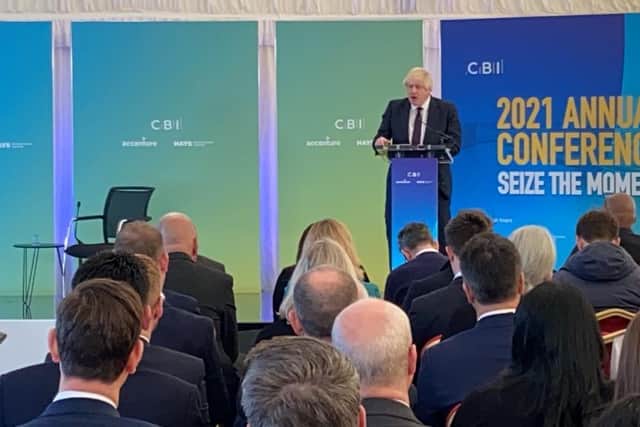 Boris Johnson at the Port of Tyne.