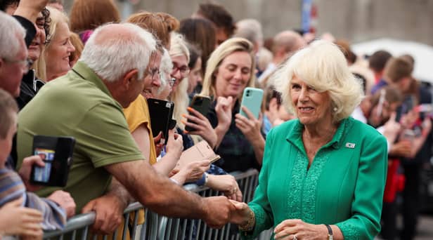 Queen Camilla meets wellwishers as she visits Enniskillen Castle