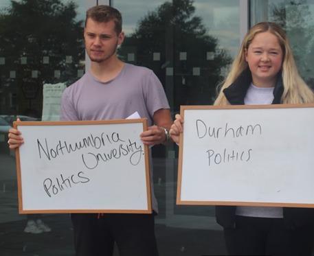 James Mole and Emily Martin will both being studying politics at Northumbria University and Durham University