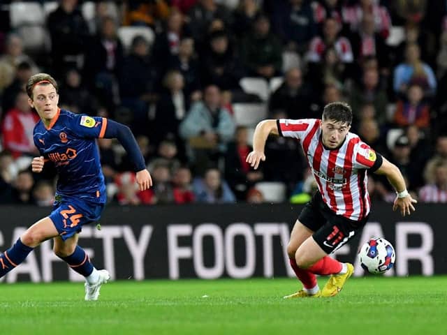 Lynden Gooch playing for Sunderland against Blackpool.