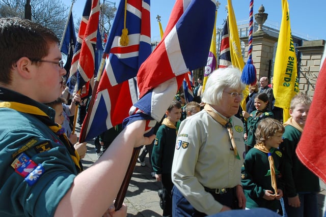 Scouts from South Tyneside marked St George's Day with their annual parade and service at St Hilda's Church 16 years ago.