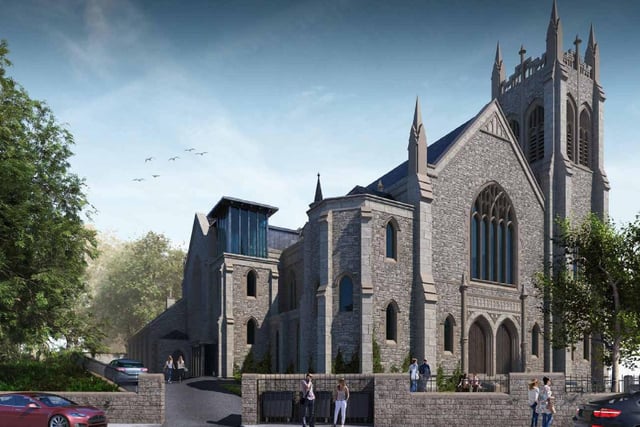 Artist's impression of the exterior of Erskine Church, Falkirk, after conversion to 15 flats. Plans for a ‘sensitive conversion’ have been approved by councillors. The building was bought in 2014 by businesswoman Gina Fyffe.