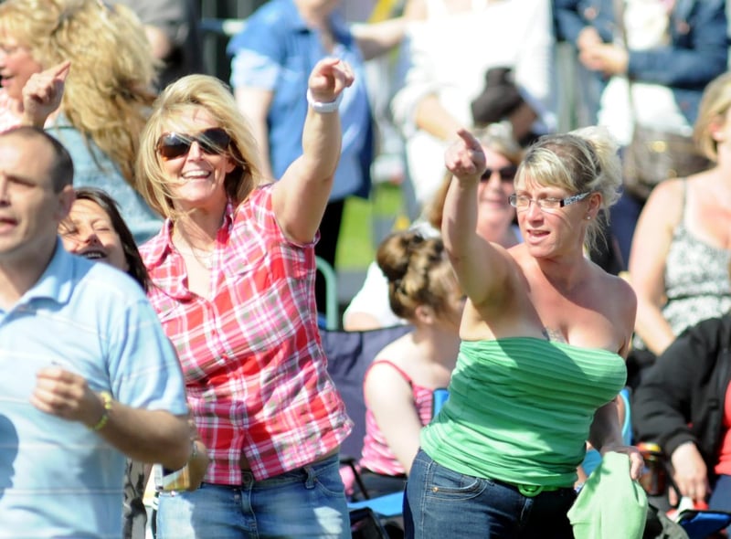 Fans watching Matt Cardle as he entertained the thousands of fans at Bents Park in 2012.