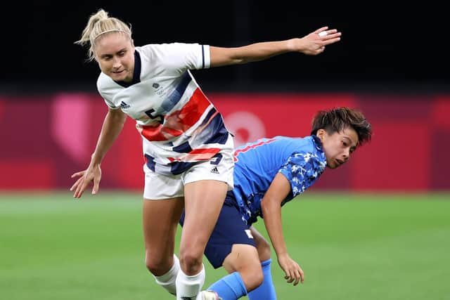 Steph Houghton in action against Japan.