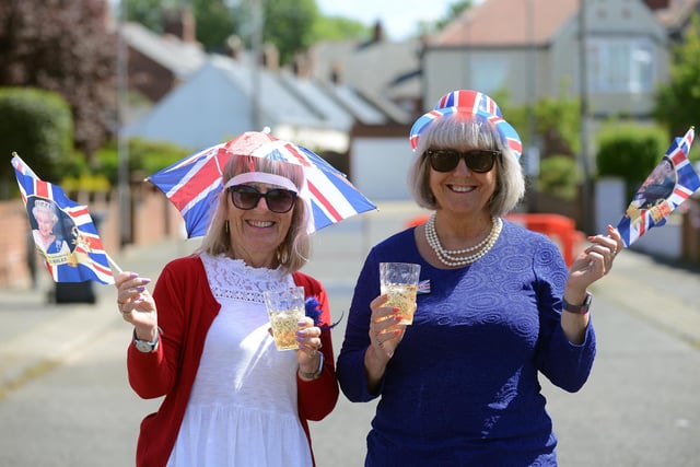From left, sisters Myra Smith and Elizabeth Smith at the Harton Grove Jubilee party.