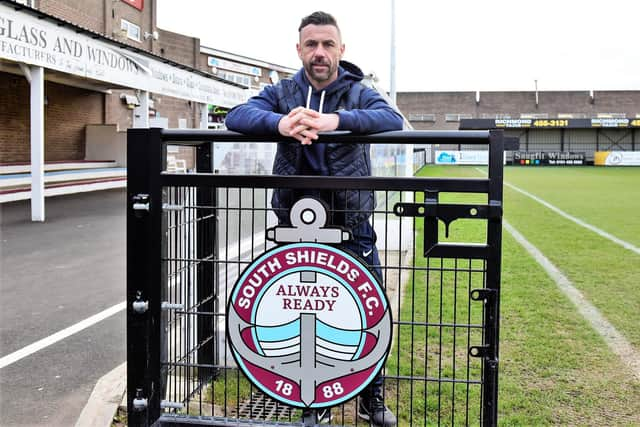 South Shields FC manager Kevin Phillips on his unveiling in January 2022