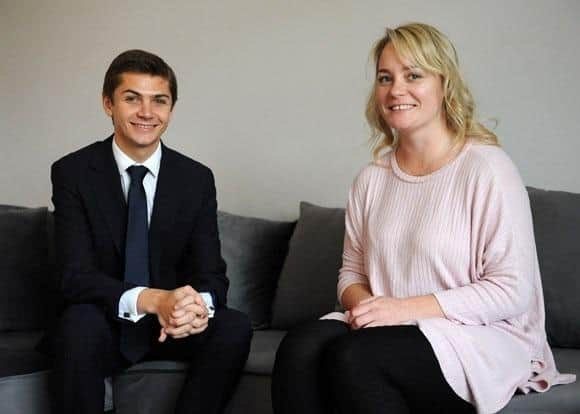 Cllr Adam Ellison is pictured with Michelle Deeley, one of the satellite carers in the first constellation in South Tyneside.