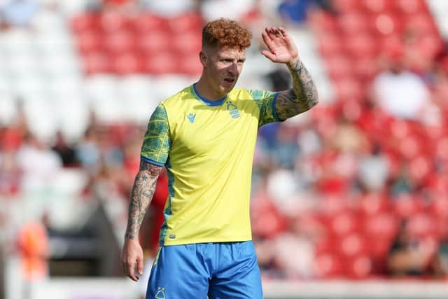 Jack Colback of Nottingham Forest during the Pre-Season Friendly between Barnsley and Nottingham Forest at Oakwell Stadium on July 16, 2022 in Barnsley, England. (Photo by Nigel Roddis/Getty Images)