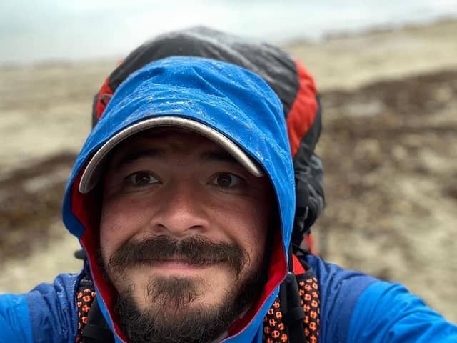 Chris Howard during his mega adventure for charity.