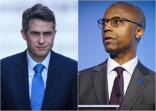 Education Secretary Gavin Williamson and Dr Patrick Roach, general secretary of the NASUWT