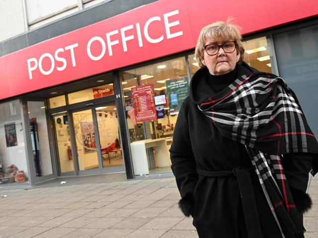 South Tyneside Council leader, Cllr Tracey Dixon, outside South Shields Post Office in King Street.