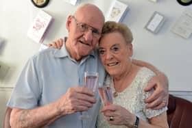 Jean and Joe Vaughan celebrate their diamond wedding anniversary.