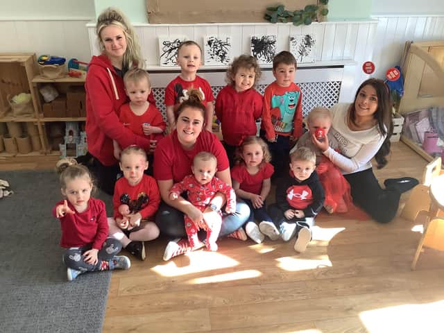 Staff and children at Nurserytime South Shields.