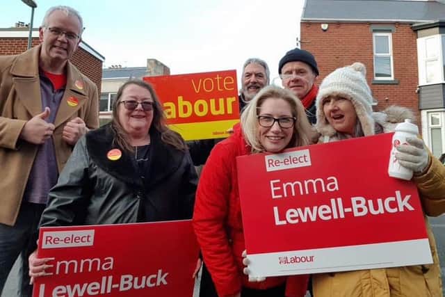 Sue Forster with South Shields MP Emma Lewell-Buck on the campaign trail