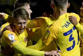 Stephen Wearne celebrates his debut goal