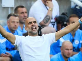 Manchester City manager Pep Guardiola  (Photo by LINDSEY PARNABY/AFP via Getty Images)