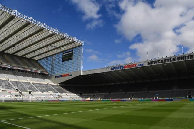 A general view of St James' Park with Sports Direct signage before the Premier League match between Newcastle United and Leicester City at St. James Park on September 29, 2018 in Newcastle upon Tyne, United Kingdom.  (Photo by Stu Forster/Getty Images)