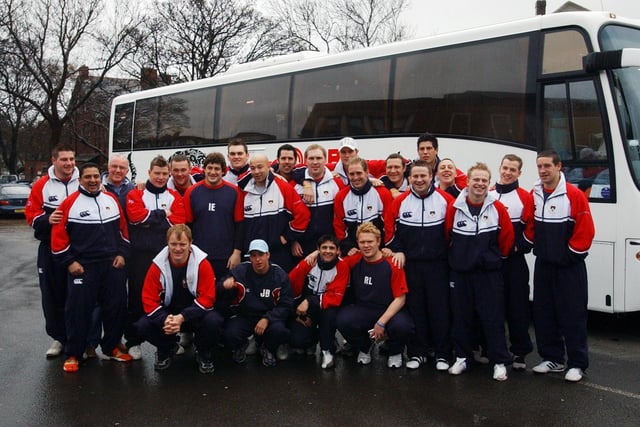 Westoe rugby team was in the picture as they headed to Twickenham but in which year?