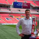 Sunderland legend Niall Quinn with the Play Off Trophy