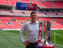 Sunderland legend Niall Quinn with the Play Off Trophy