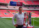 Sunderland legend Niall Quinn with the Play Off Trophy