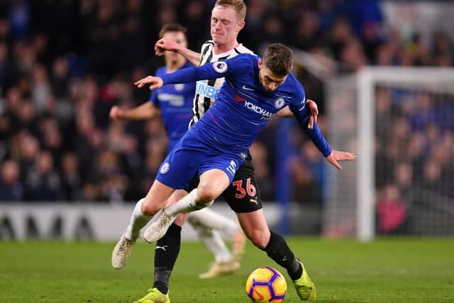 Sean Longstaff in action against Chelsea on his Newcastle United debut in 2019 (Photo by Justin Setterfield/Getty Images)