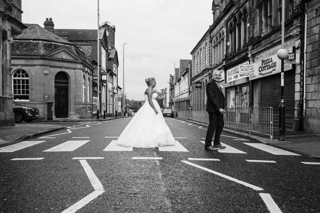 Julie and Gary Docherty had fun with their wedding photos. Photo by Victoria Geldard.