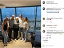 Newcastle United striker Andy Carroll and TOWIE fiancé Billie Mucklow enjoy a family meal at Colmans Seafood Temple in South Shields. Image: Andy Carroll/Instagram.