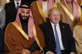 Saudi Crown Prince Mohammed bin Salman with Boris Johnson in 2019.