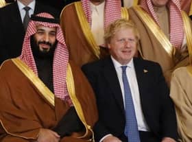 Saudi Crown Prince Mohammed bin Salman with Boris Johnson in 2019.