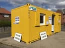 A mobile polling station.